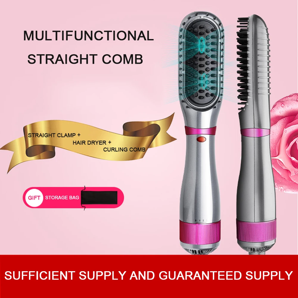 Electric Hair Dryer Comb Straightener Dual-purpose Hot Air Brush Ceramic Anti-ironing Blower Multi-function  Styling Tools
