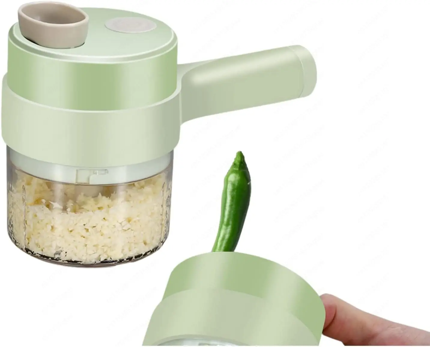 Mini Handheld USB Rechargeable Battery Powered Plastic Enclosure Food Processor Slicing/Shredding/Grinding Function