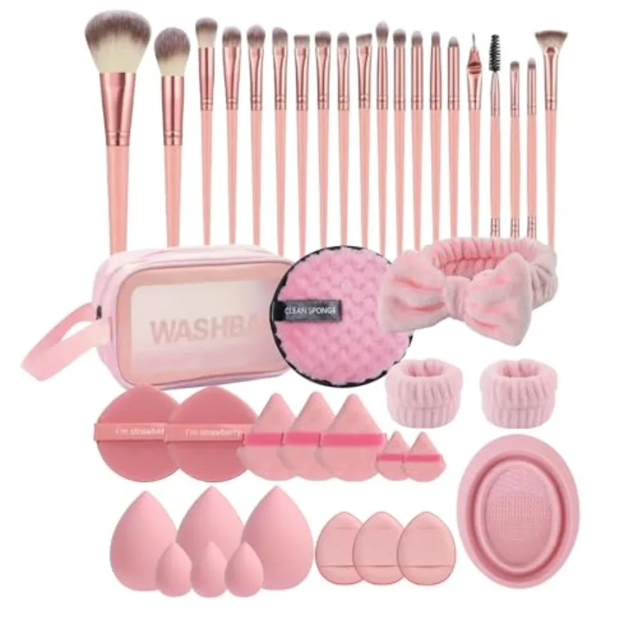 

Makeup Brush Set 42Pcs Makeup Tool Set Premium Synthetic Foundation Powder Concealers Eye Shadows Blush Makeup Brushes Kit with