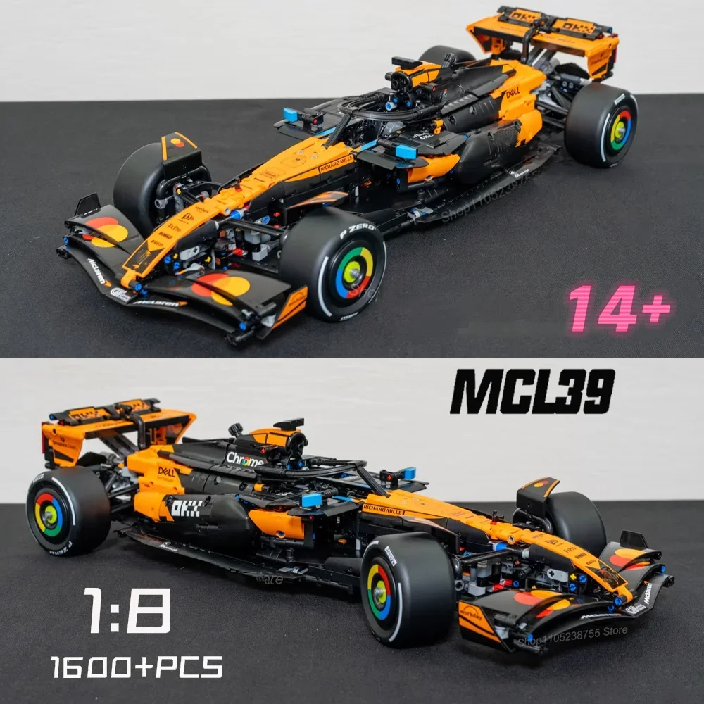 2026-new-42228-1675pcs-orange-mcl39-sports-car-building-blocks-moc-f1-car-diy-assembly-model-set-toy-gift-for-boys-kids