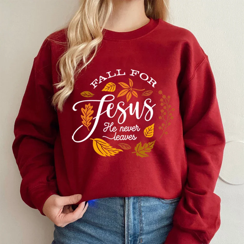 Unisex Love Jesus Never Leave Pullover Vintage Jesus Shirt Aesthetic Christian Sweatshirt Bible Verse T Shirt Fall Sweatshirt