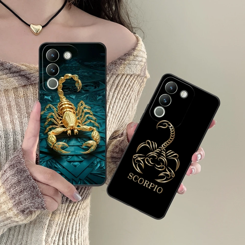 Colored Golden Scorpio Mobile Cell Phone Case for VIVO Y95 Y93 Y31 Y20 V19 V17 V15 Pro X60 NEX Black Soft Phone Cover Shell