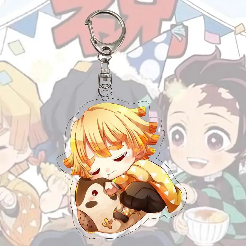 Anime Kamado Tanjirou Nezuko Agatsuma Zenitsu Rengoku Kyoujurou Hashibira Inosuke acrylique porte-clés sac à dos pendentif décoration