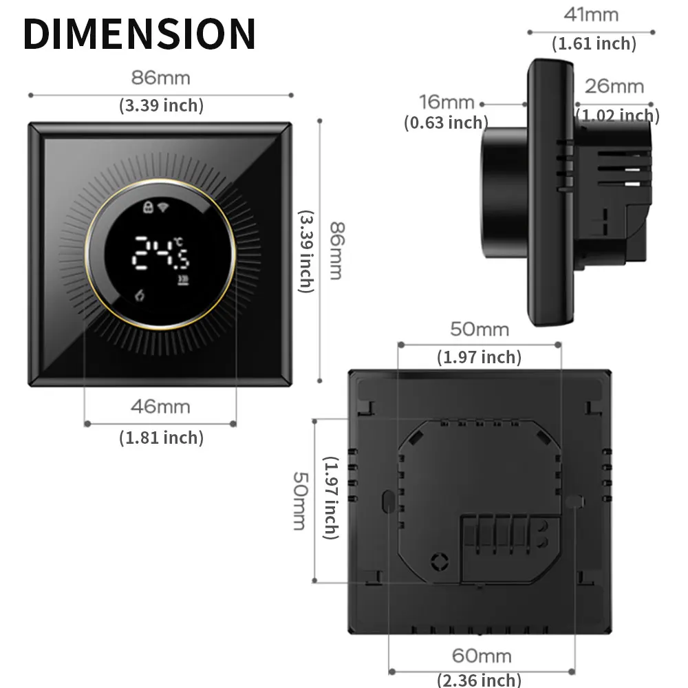 Tuya WiFi منظم حرارة ذكي، أرضية كهربائية/تدفئة المياه/الغاز، وحدة تحكم Smart Life تعمل مع Google Home، Alexa، Alice #6