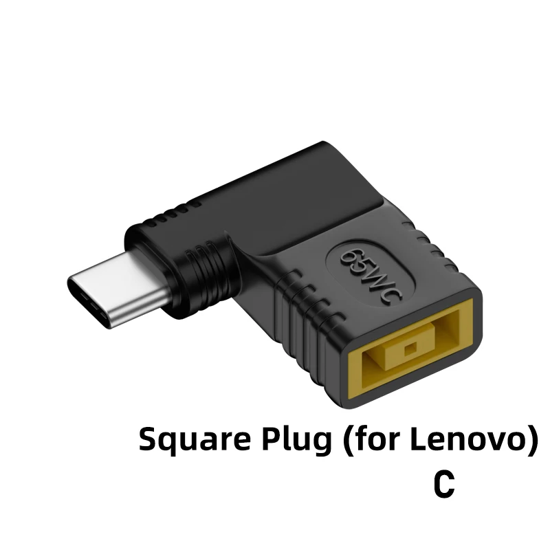 65W USB Type C PD Fast Charging Cable for Lenovo Laptop Charger Dc Square Plug to Type C PD Adapter Converter for MacBook POCO