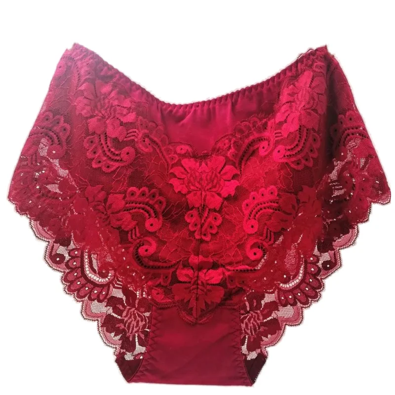 Sexy Cotton Briefs for Women, Panties, Underpants, Delicate Lace, Plus Size, 7XL, High Waist, Lady's Underwears