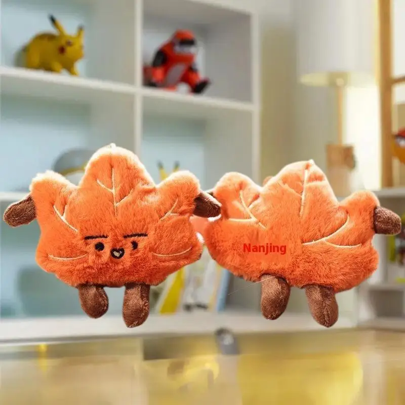 

Fun and Attractive Small Maple Leaf Soft Toy Keychain; Couple's Backpack Accent and Gift