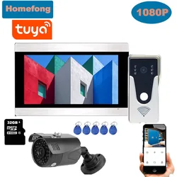 Homefong  7 Inch Wifi Wireless Smart Home Video Door Phone Intercom System 1080P HD Touch Screen Monitor Tuya App Remote Talk