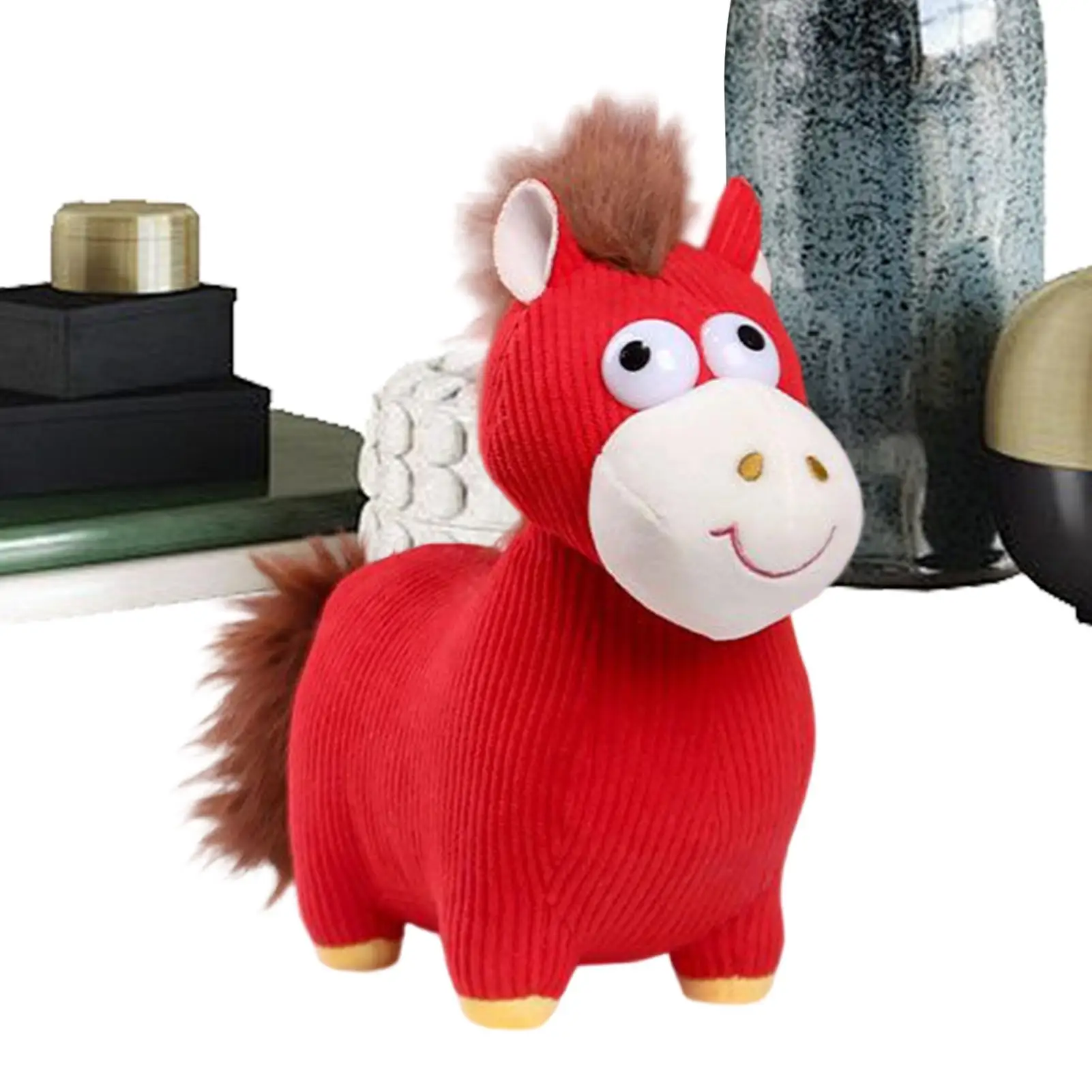 

Stuffed Horse New Year Chinese Mascot Cute Doll Horse Mascot Lunar New Year Decoration For Spring Festival Holiday Party Kids