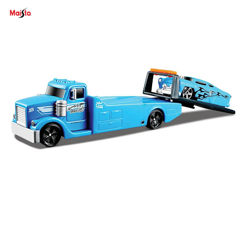 Maisto 1:64 FLYER FLATBED/LEADSLINGER KNUCKLE DRAGGER Design elite transport Die-casting car model collection gift toy