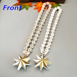 KC1016 Octagonal Star Resin Paintings Exquisite Beads Decorate 3D Three-Dimensional Two-Color Pendants White Gold Decoration