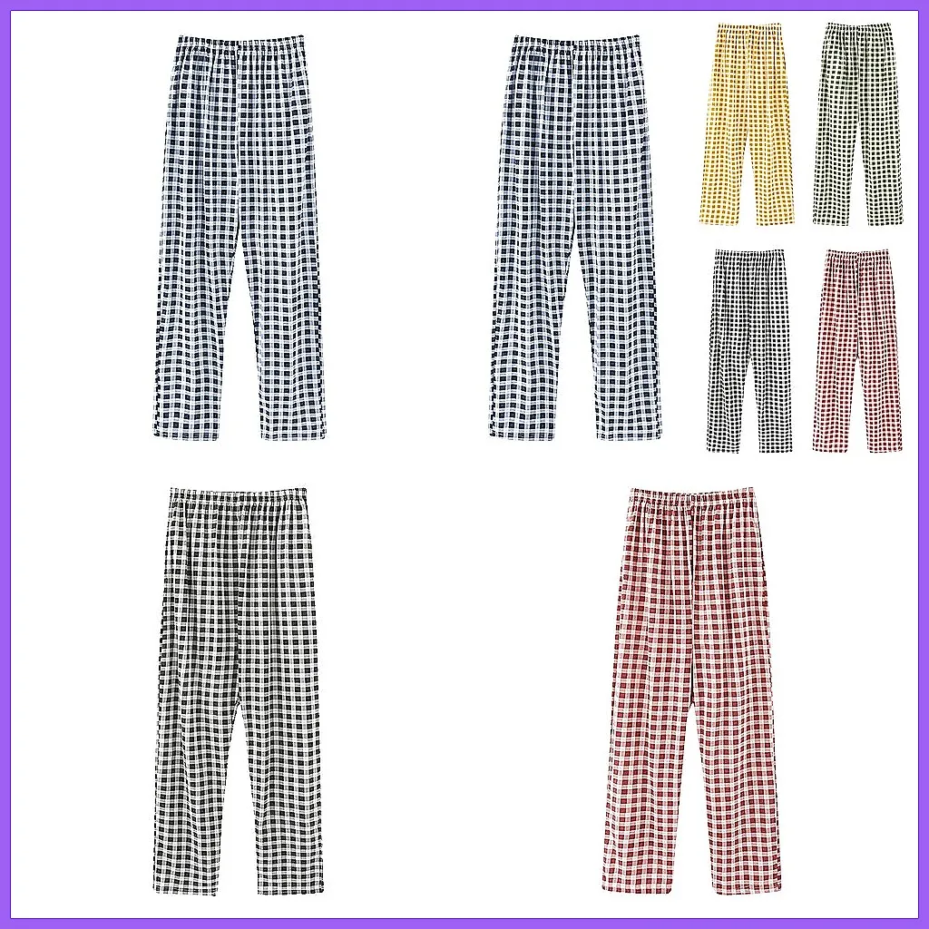 

Women's Air Conditioning Pajama Pants - Loose Plaid Trousers, Breathable & Comfortable Casual Long Pants