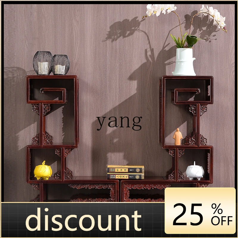 LMM solid wood flower stand, cross-toed rosewood floor-to-ceiling balcony, living room flower stand combination