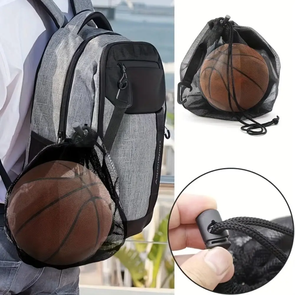 

Adjustable Basketball Single Bag Drawstring Multifunctional Mesh Shoulder Bag Durable Portable Travel Storage Bag Teenage Boys