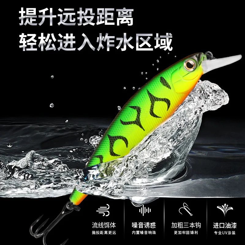 Luya Bait Mino Shallow Water Suspension Long Distance Throwing 95mm14.8g Cross Mouthed Perch Mandarin Fish Fake Bait Simulation