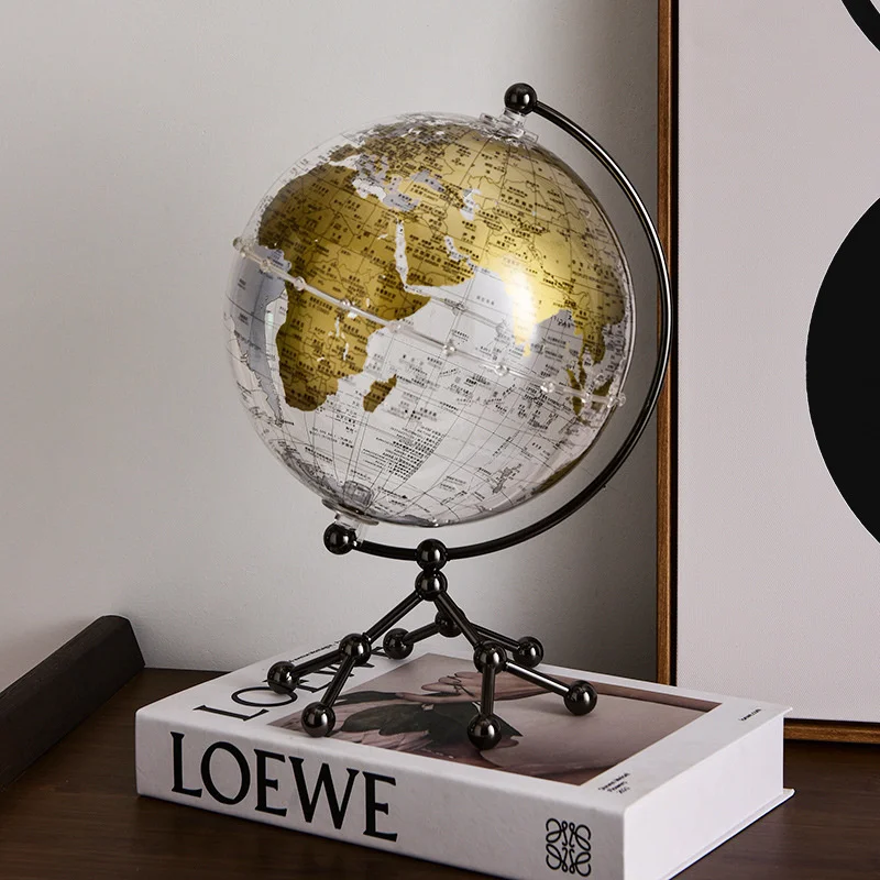 

Modern simple transparent light luxury globe home living room TV cabinet decoration metal globe suspension ornaments