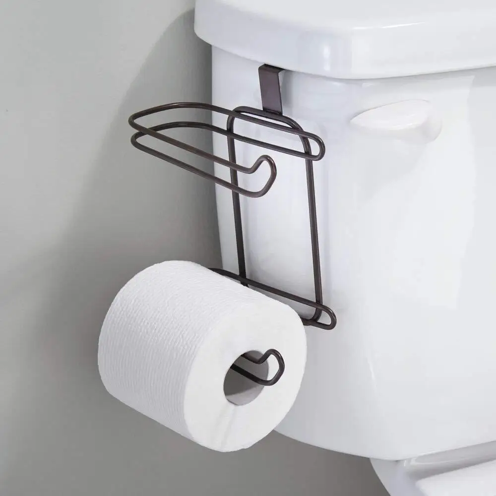 Toilet Paper Holder Steel No Drill Kitchen Storage Bathroom Accessories Wall Mounted Tissue Rack Paper Shelf Towel Hanger