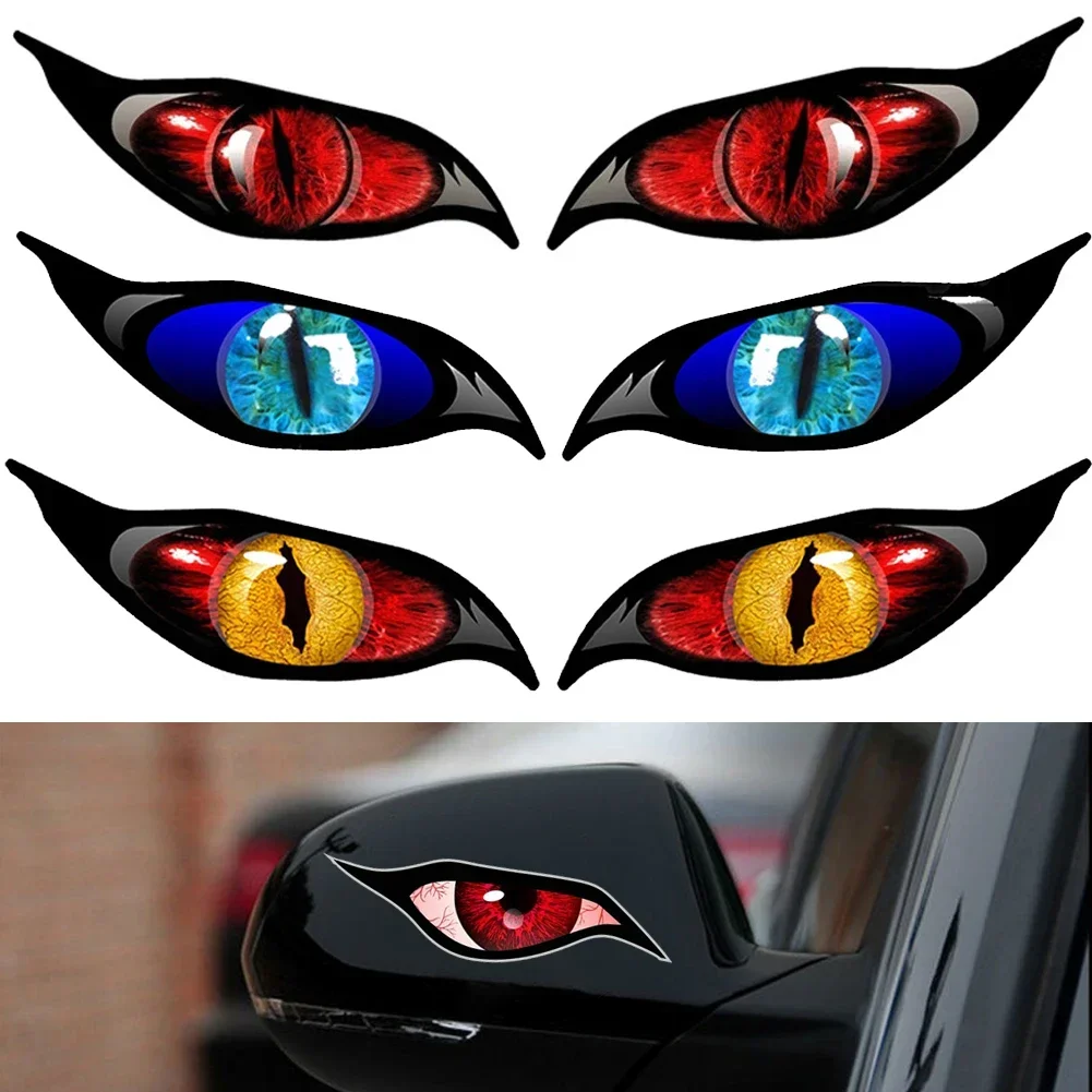 

Cool Demon Eye Vinyl Stickers 1 Pair, Waterproof Self-Adhesive Decals for Motorcycle Headlights and Car Taillights Decoration