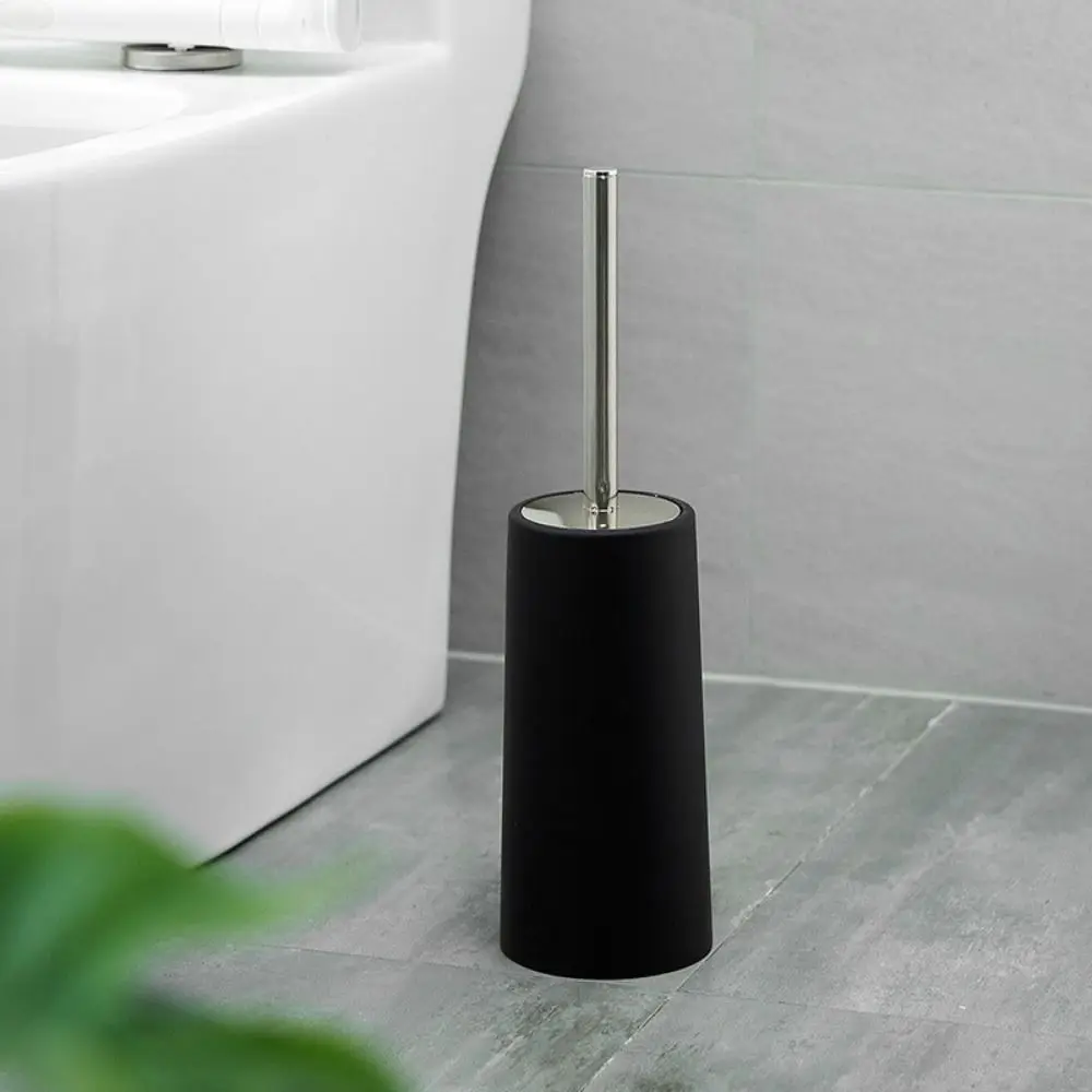 

Stainless Steel Toilet Bowl Brush and Holder Splash Protection Long Handle Toilet Brush Set Soft Fur Removable