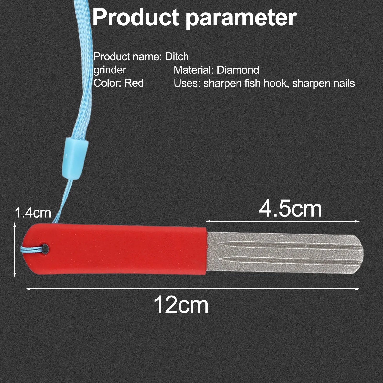 

Fishing Accessory Grinding Hook Diamond Hook Double-Sided File Long Service Life Random Color Sharpen Tool V-shaped Grooves