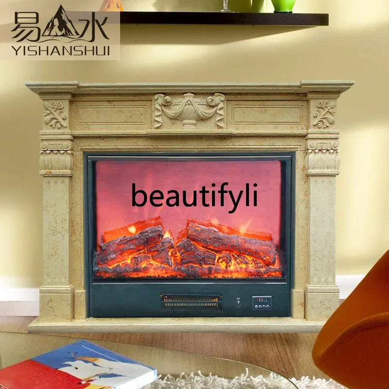 

Asmt56 Marble mantel European minimalist classic carved fireplace stone TV wall customization