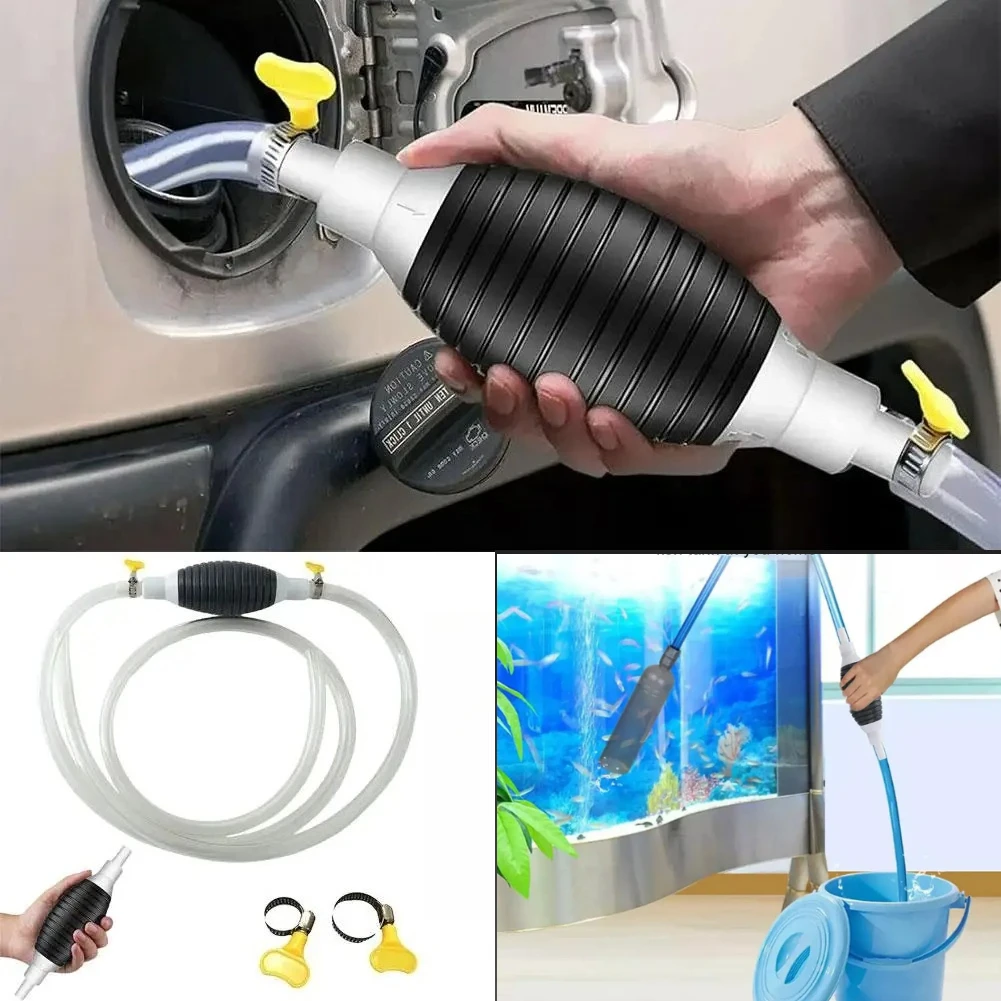 1.5/2/3 Meter Handy Manual Gas Oil Pump Durable for Car Liquid Gasoline Tuning Fuel Transfer Tank Injector Suction Pipe Tool