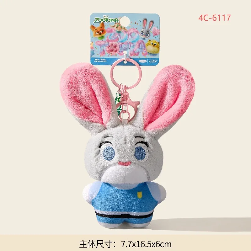 Disney zootopia plush keychain doll rabbit Judy Leopard police officer Nick doll couple small ornaments birthday gift.
