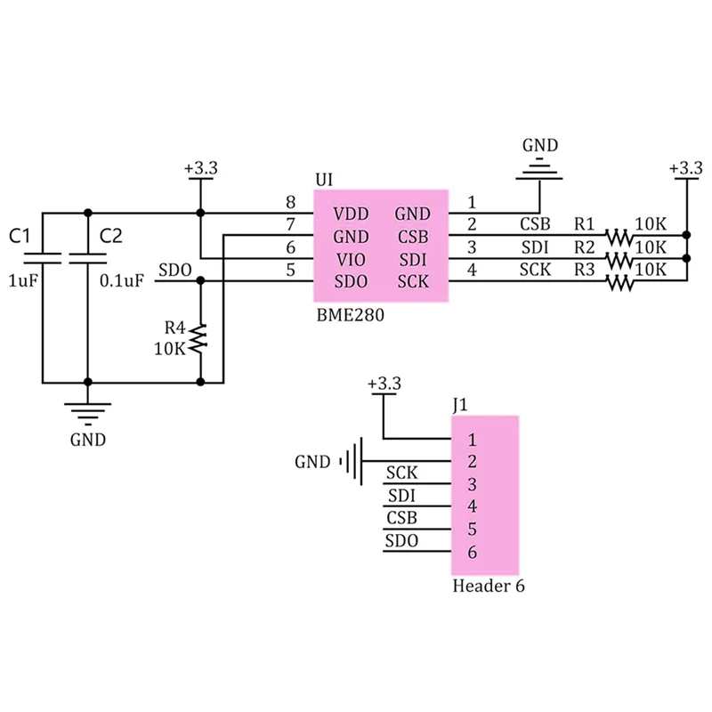 2PCS BME280 3.3V Sensor Module Atmospheric Pressure Temperature Humidity Sensors I2C SPI Breakout GY-BME280-Y41A