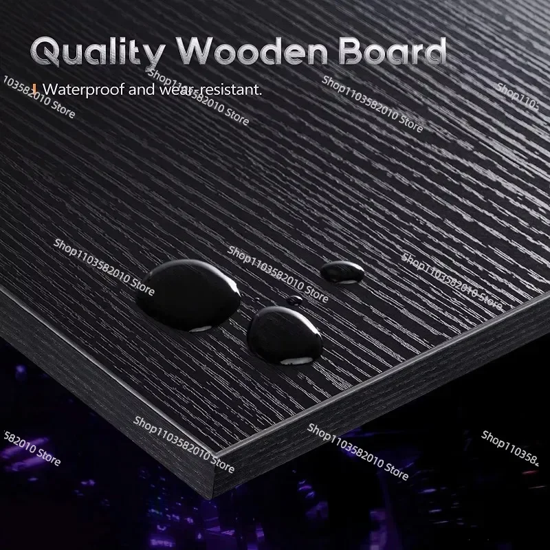 Rounded Corner Design Safety Computer Table Large Desktop L - Shaped Black E-sports Gaming Table