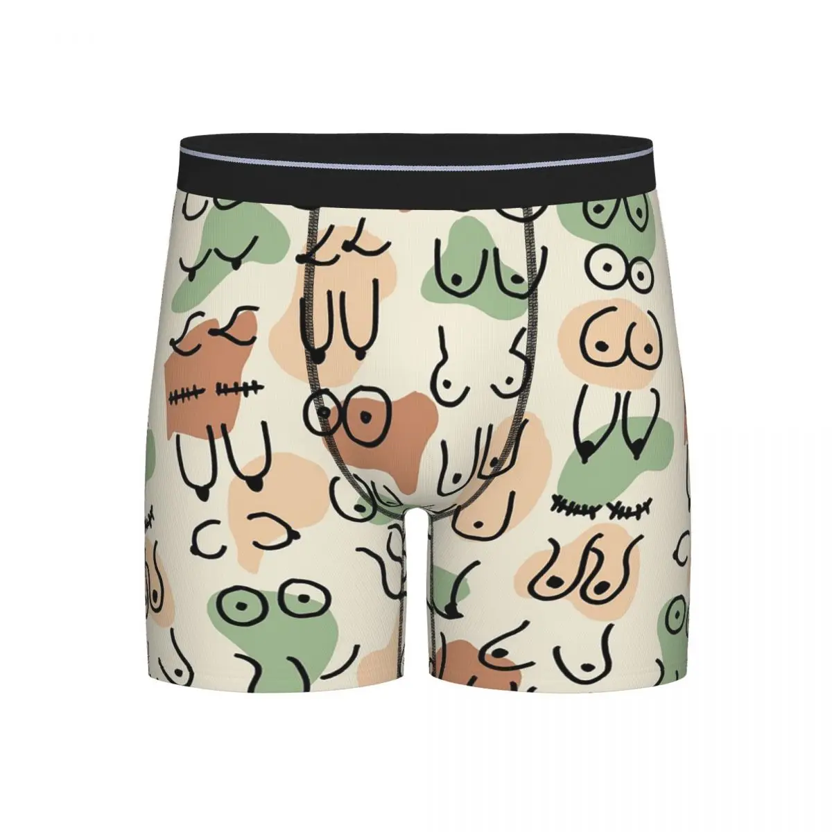 

Long Boxer Underpants Shorts Midcentury Boobs Abstract Panties Male Breathable Underwear for Homme Man Boyfriend Gifts