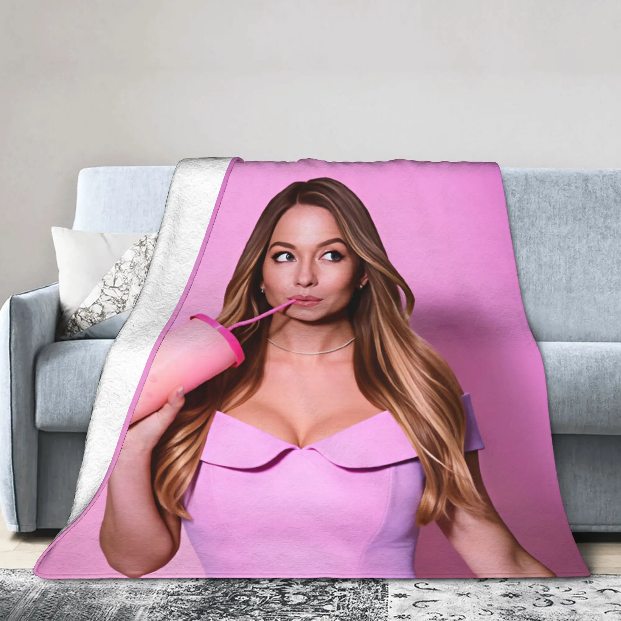 Sydney Sweeneys  Blanket Quality Warm Soft  Throw Blanket Winter Students Living Room Novelty Bedspread