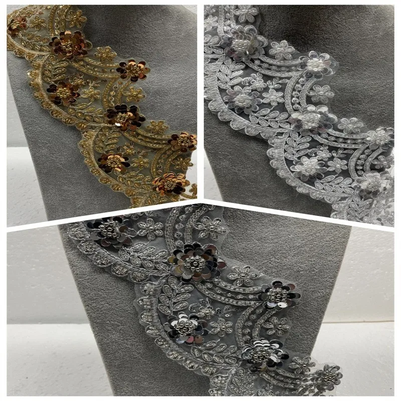 

2 ярда-4 ярда, трехцветные наклейки на автомобильные кости, блестки, ткань с вышивкой бисером, свадебные платья своими руками, головные уборы, аксессуары для одежды