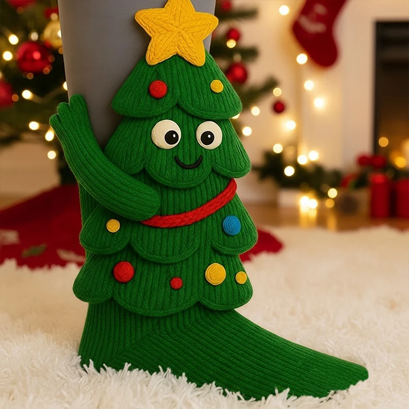 Kerstsok Kerstman Sokken Gebreide Dierensokken 3D Rendier Kerstboom Kawaii Leuke Kerst Thema Feestcadeau Outfits