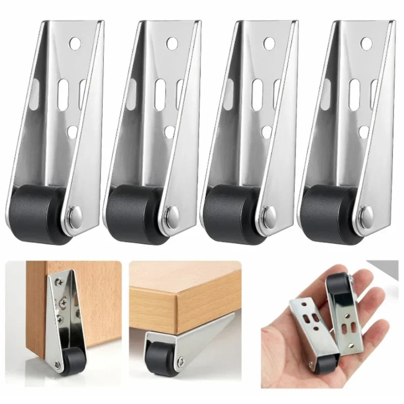 Metal Steel Support Wheel Small Side-Mount Caster Wheels for Wooden Fence Gate Cabinet  Furniture Household Moving Tool Pulley