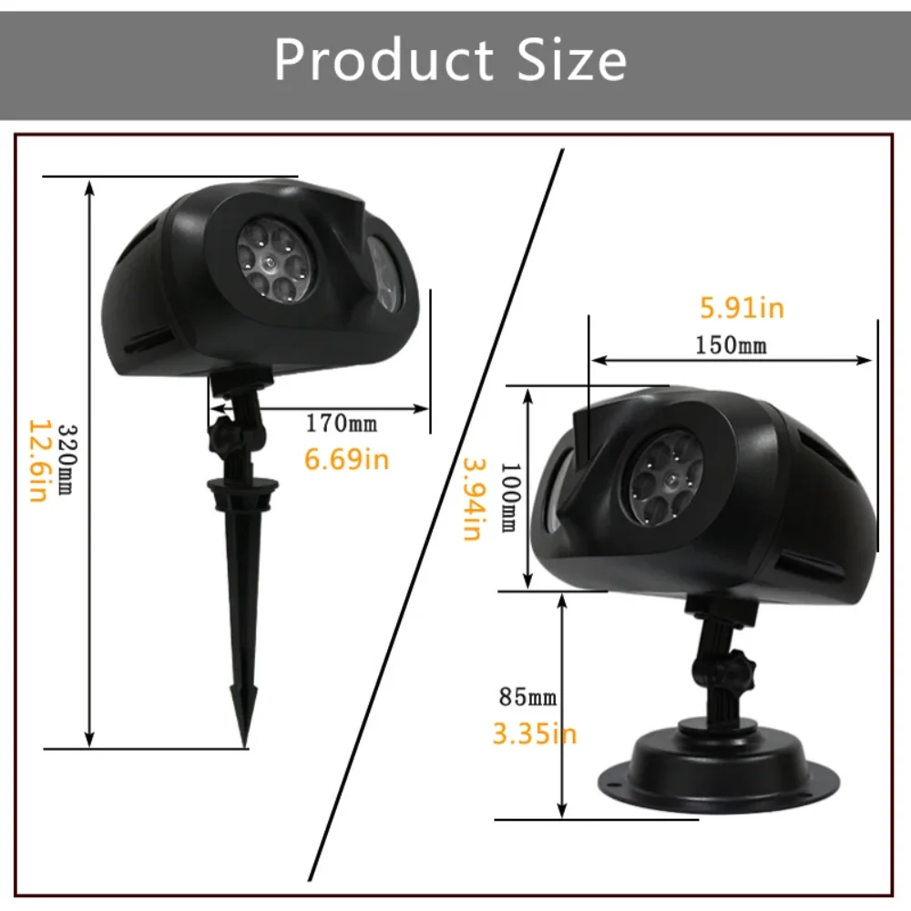 2025 ترقية LED ندفة الثلج كشاف ضوء 2 في 1 في الهواء الطلق مقاوم للماء عيد الميلاد هالوين ديكور مع تساقط الثلوج نمط مصباح الحفلات #4