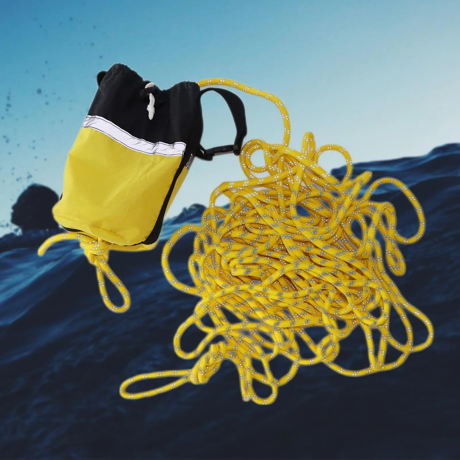 Kayak Throw Bag Throw Rope 16M High Visibility Marine Throwable Ropes for Ice Fishing Rafting Canoe Swimming Equipment