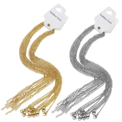 10pcs/lot 45+5cm 45cm 50cm Stainless Steel Adjustable Link Chain Necklace Women Gold Color Fashion chokers Jewelry Wholesale