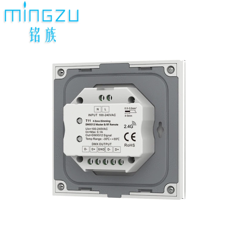 4 Zone T11 Dimmen Fernbedienung einfarbig RF Wireless Glas Bedienfeld Touch Panel Controller DMX Master für LED-Leuchten