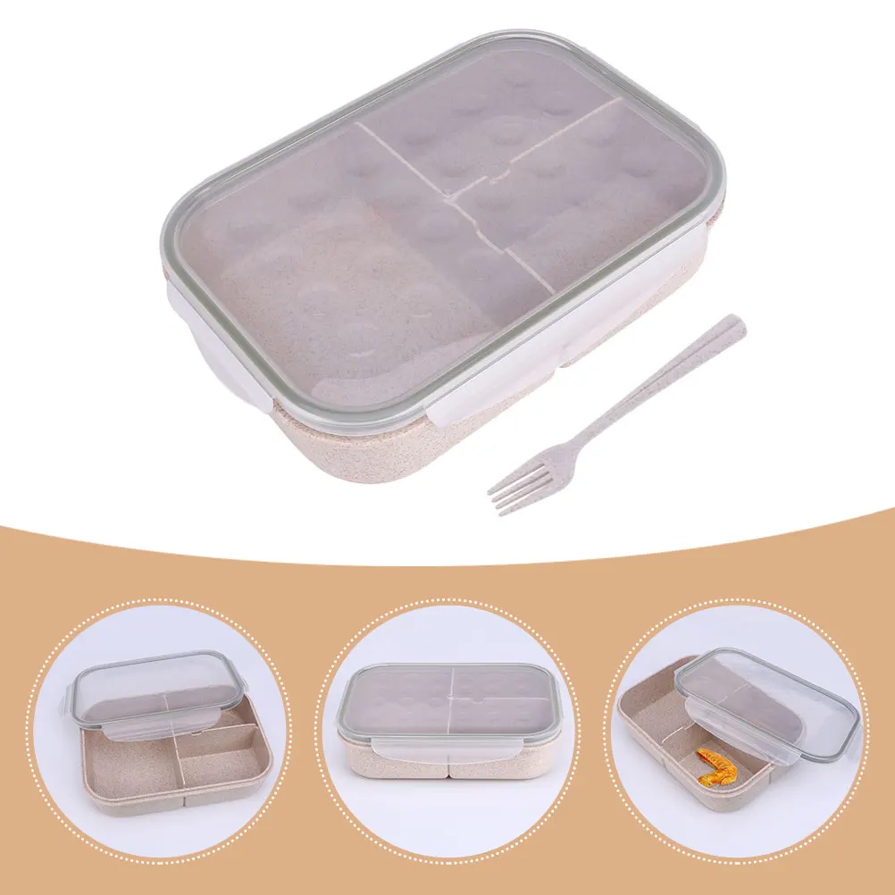 

1 Set Plastic Bento Lightweight Reusable Holder Portable Food Container For School Office Picnic Sealed Storage Box For Snacks