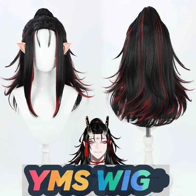 

【YMS WIG】Rainbow Society Boy Group Lxuiem Новый костюм Vox Demon Косплей Парик Реалистичная кожа головы с ушками