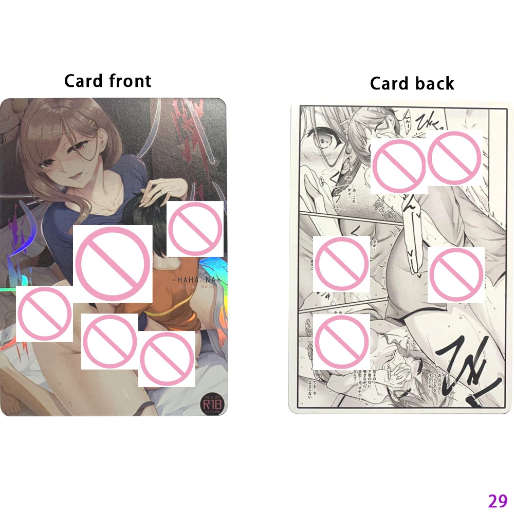 Sexy Cartoon Girl Nude Card Anime Naked Collection Card Fat Buttocks Ample Breasts Refractive Color Flash Otaku Gifts 63*88mm