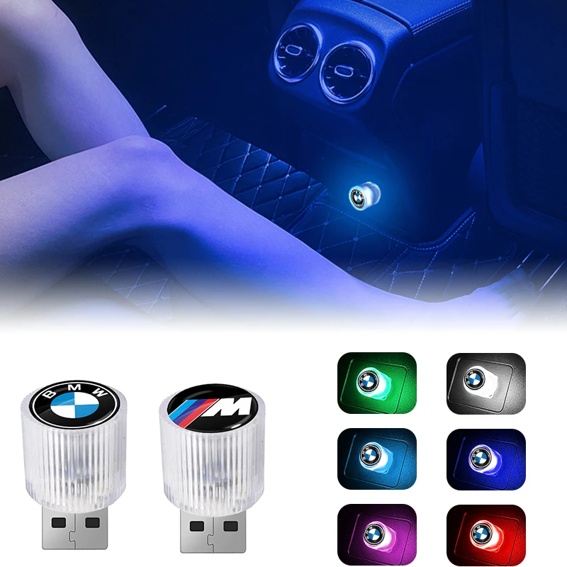 USB Car LED Light Auto Interior Atmosphere Light Car Emblem For Bmw M3 M4 M5 M6 F20 F30 G20 F31 F11 X3 F25 X4 I3 1 3 5 Series