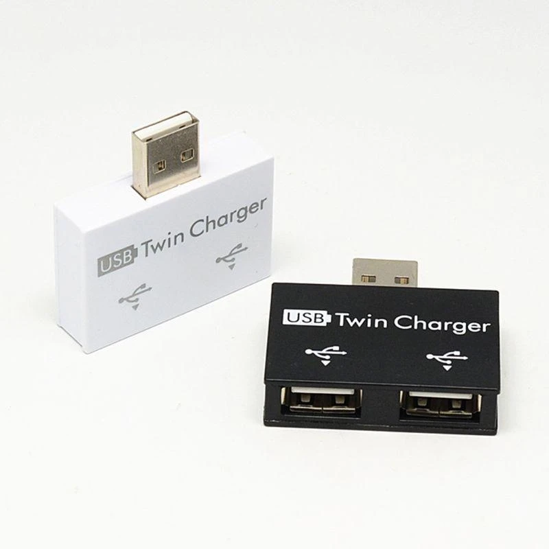 Adaptador USB HUB extensor Mini caja divisora 1 a 2 puertos USB 2,0 hembra de alta velocidad para PC portátil U lector de tarjetas de disco teclado de ratón