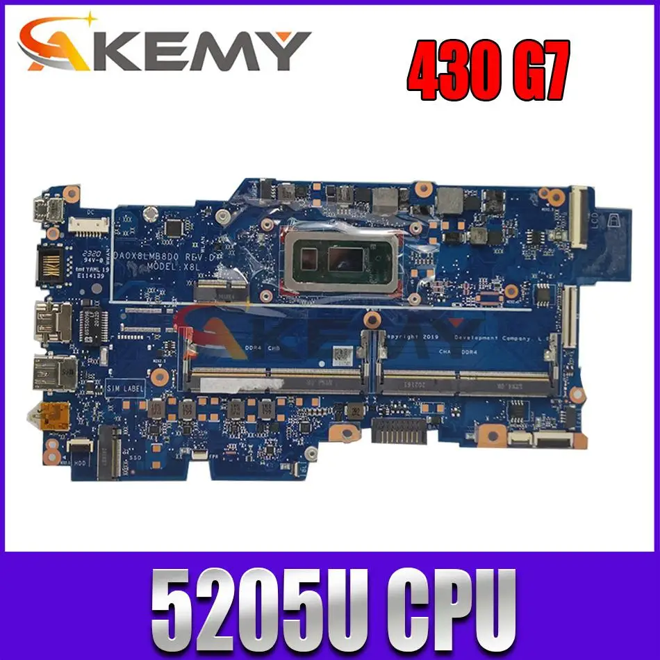 

For HP Probook 430 440 G7 450 Laptop Motherboard DA0X8LMB8D0 5205U i3-10110U i5-10210U i7-10510U Mainboard 430-G7 100% tested