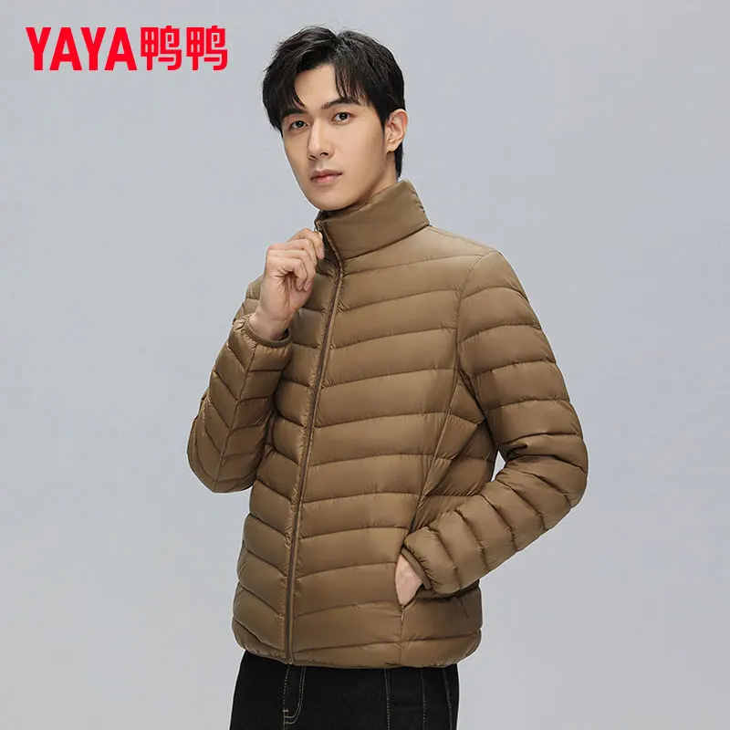 

YAYA 2024 Men Duck Down Jackets Ultra Light Thin Short Coat Easy Packed Out-ware Spring Autumn Warm Clothes