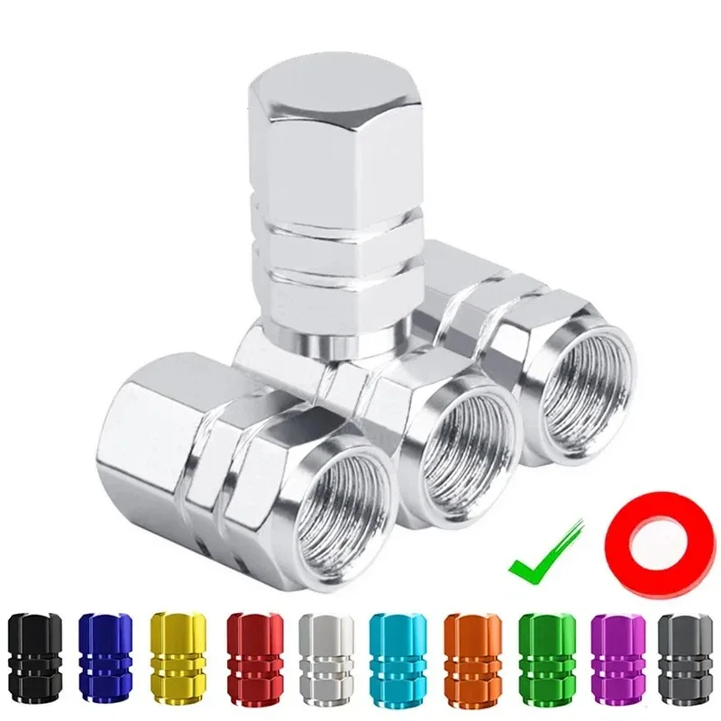 Aluminum Alloy Tire Valve Caps Knurling Anti-Theft Wheel Air Valve Stem Covers Universal For Car Motorcycle Truck Bicycle
