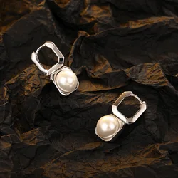 S925 Sterling Silver Pearl Earrings For Girls With Light Luxury, High-End Personality And Temperament