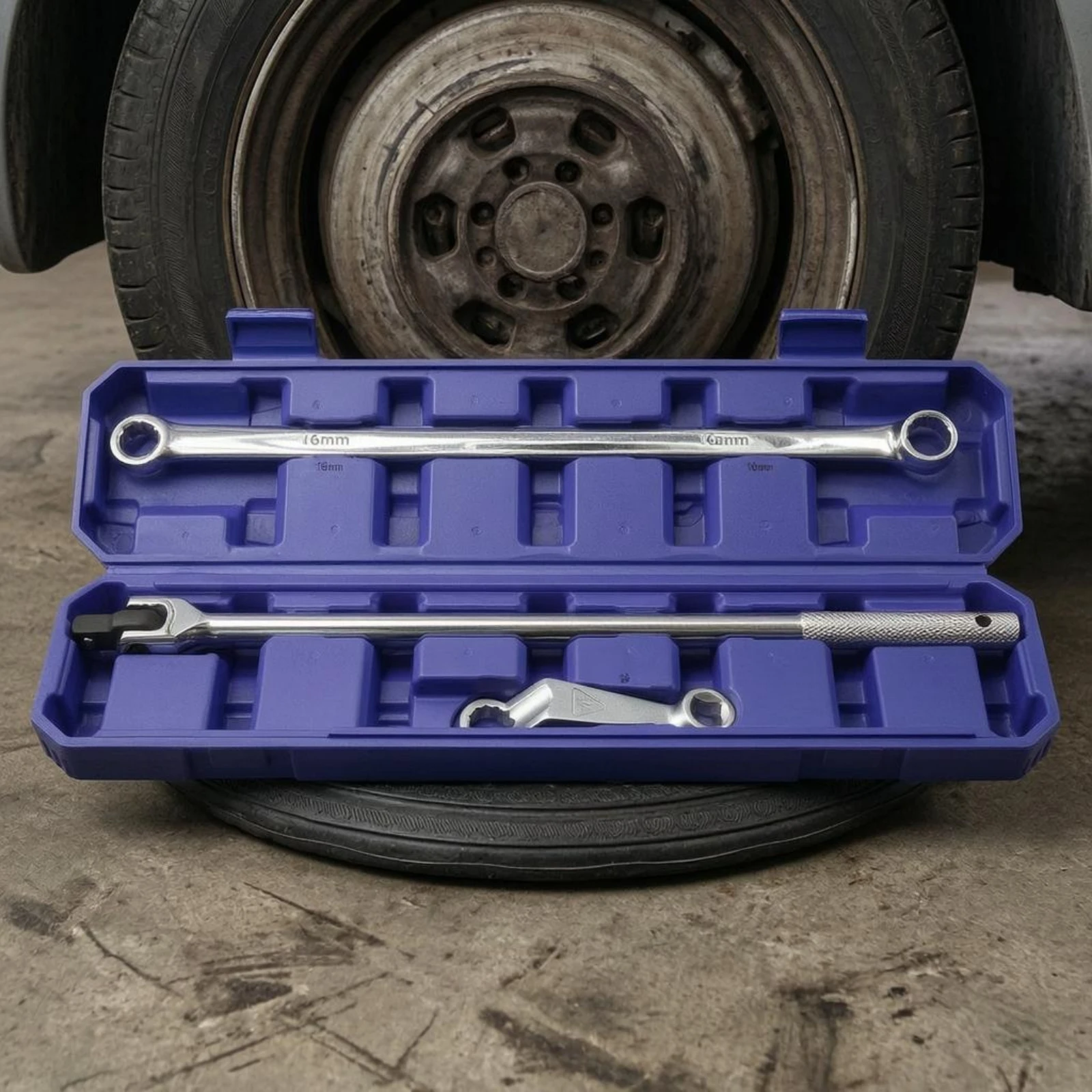 3 Pieces Wheel Alignment Wrench Set Storage Case Camber Tool Auto Repair Tools Three-Piece for Workshop, Garage