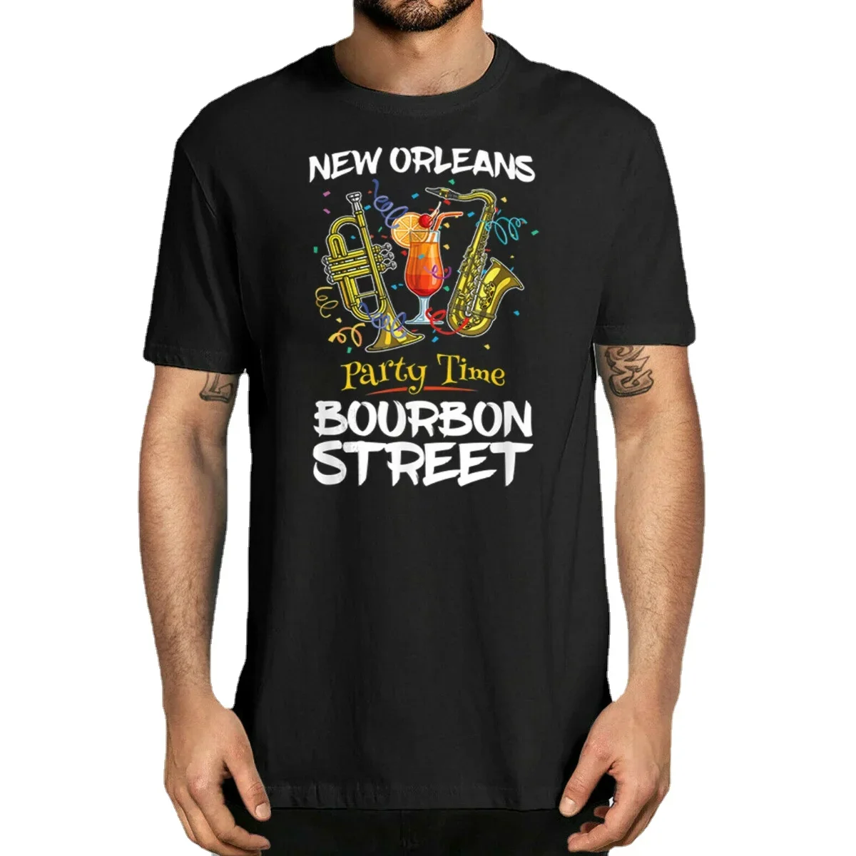 Jazz Lovers Tee,New Orleans Louisiana Bourbon Street Jazz Party T-Shirt