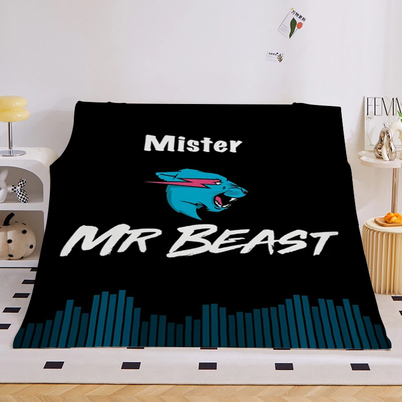 Sofa Blankets for Winter Mr B-Beasts Camping Throws King Size Microfiber Bedding Warm Bed Fleece Custom Fluffy Soft Blankets